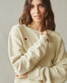 Unisex Relaxed French Terry Crew Sweatshirt - Valentine's Day - Pale Khakhi